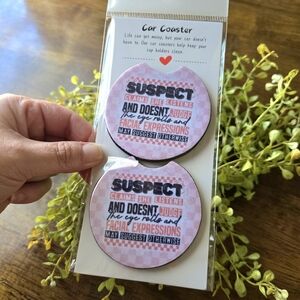 Pink Car Coaster Set